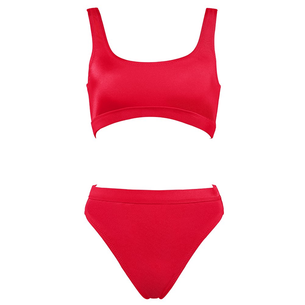 Fast Shipping And Best Service Dixperfect Two Pieces Bikini Sets Swimsuit Sports Style Low Scoop Crop Top High Waisted High Cut Cheeky Bottom Clothing Cheapest Loumarronie Com