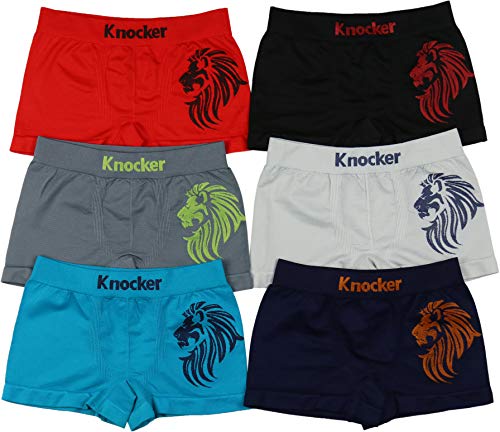 ToBeInStyle Boy's 6 Pack Seamless Boxer Briefs Lion - Medium