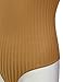 Doublju Stretchy V-Neck Rayon & Ribbed Knit Bodysuit (Made In USA / Plus size available) MUSTARD SMALL