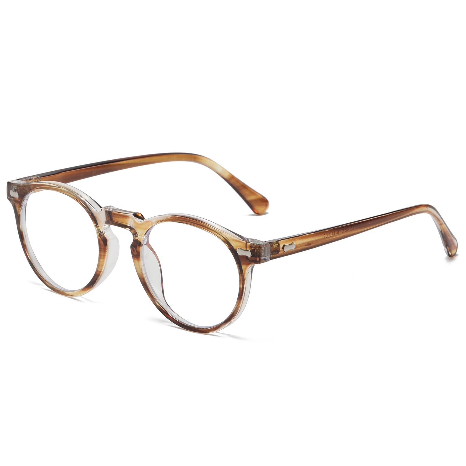 LJCZKA Round Blue Light Blocking Glasses for Men Women Small Retro Computer Glasses Clear Anti Fatigue for Reading Texting Gaming