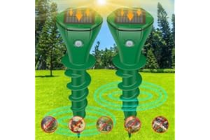 HIANIFRI Ultrasonic Mole Repellent Outdoor, 2024 Upgrade Mole Repellent Solar-Powered for Lawn Garden Yard, Mole and Vole Repellent Waterproof, Effectively Repels Gophers Snake Chipmunks Groundhogs, 2 Pack