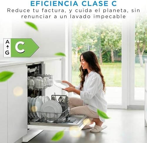 Lavavajillas 60 cm+++ Blanco para 14 servicios - Lavaplatos libre instalación - Compacto con 10 Programas de Lavado integrable - Filtro Antibacterias y Programación Horaria Nuevo Modelo