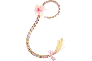 Nydotd Girls Costume Wig Princess Dress up Braided Wigs Hair Cosplay Braided Wigs Hairpiece (Pink)