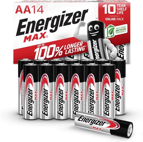 Max AA Batterie (14 Stück) - Alkali-Batterien 1,5V - Power für verschiedenste Geräte des täglichen - 100% plastikfreie Recycelbar Verpackung - 10 Jahre lagerfähig [Exklusiv bei Amazon]