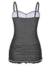 Hilor - Traje de baño de una pieza para mujer, con control de barriga y detalles fruncidos