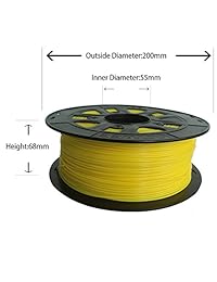 cctree impresión 3d filamento pla de, para Creality cr 10s S5 precisión +  Bobina de 2.2 pound (2.2lbs), 20 colores, Amarillo, 1