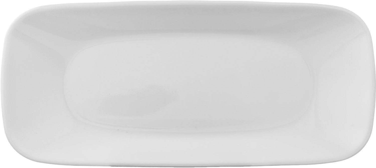  | Corelle Square Round 10-1/2-inch Serving Tray, Pure White (Pack of 6): Platters