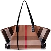 Handbags for Women, Designer Tote Bag Purse，Canvas Fashion Shoulder Bag, Handle Hobo Handbag, Large Capacity Purse Satchel (Brown)