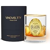 Vinoveltty Best Grandpa of the Year Whiskey Glass, Personalized Birthday Gifts for Grandpa, Fathers Day Christmas Gifts for Grandad, Bourbon Glass for Grandfather(300ML)