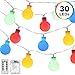 DecorNova Globe Lights, Battery Operated Fairy Ball String Lights with 3 AA Battery Case, Remote Control & 8 Modes for Christmas Party Wedding Bedroom Decorations, 30 LEDs 13 Feet, Multi Color