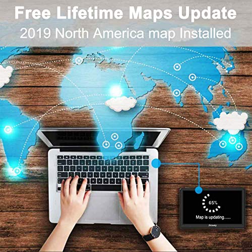 Car GPS Navigation System 7 inch Touch Screen - Jimwey 8GB Voice Prompt Vehicle GPS Navigator, North America Lifetime Map Update, Camera Alerts, Speed Limit Reminder