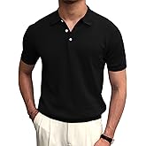 Syktkmx Mens Golf Polo Shirts Short Sleeve Casual Banded Bottom Stretch Classic Fit Solid Knit T-Shirts