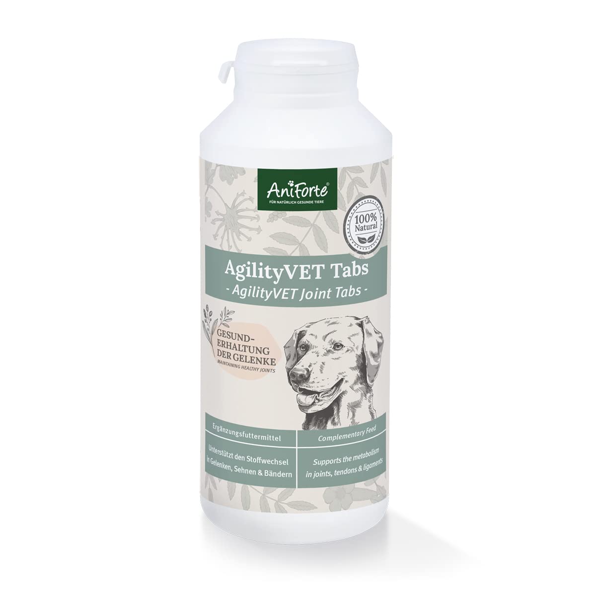 AniForte AgilityVet Joint Tabs for Dogs 300 Tablets - Complete Natural Joint Care Supplement with Powerful Green Lipped Mussel, Collagen Powder, Devil's Claw & Omega 3