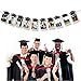 KUUQA Grad Cap Shaped Photo Banner Garland Photo Clip Set 2023 Graduation Party Banner Party Favors
