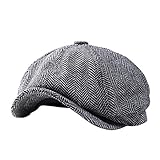 GESDY Mens Vintage Newsboy Ivy Cap Flat Octagonal Golf Driving Hat Beret Cabbie Gatsby