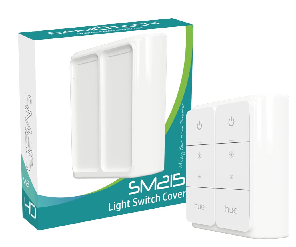 SAMOTECH Switch Cover Compatible with Philips Hue Smart Wireless Dimmer Switch V2 (Double Cover V2)