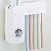 Houvillage Toothpaste Dispenser Wall Mounted 5 Toothbrush Holder with Automatic Toothpaste Squeezer Dispenser Anti-dust Toothbrush Holder Bathroom Accessories for Kids (White)