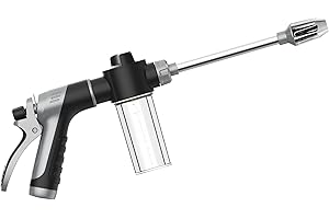 MOSIKEN High Pressure Foam Sprayer for Garden Hose, Foam Gun Car Wash Sprayer with 3.5oz/100cc Plastic Soap Dispenser Bottle, Adjustable Nozzle for Gardening, Solar Panel Cleaning, Pet Showering