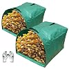 Gardzen 2-Pack Large Yard Dustpan-Type Garden Bag for Collecting Leaves – Reuseable Heavy Duty Gardening Bags, Lawn Pool…