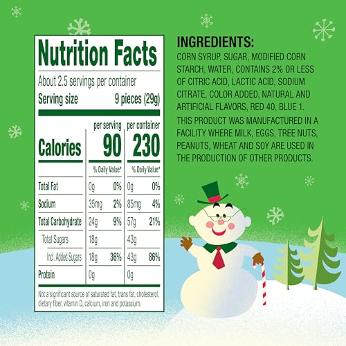 BRACH’S ELF SWIRLY TWIRLY GUM DROPS, 2.5OZ BAG – HOLIDAY CLASSIC FOR FESTIVE CANDY DISHES AND BAKING