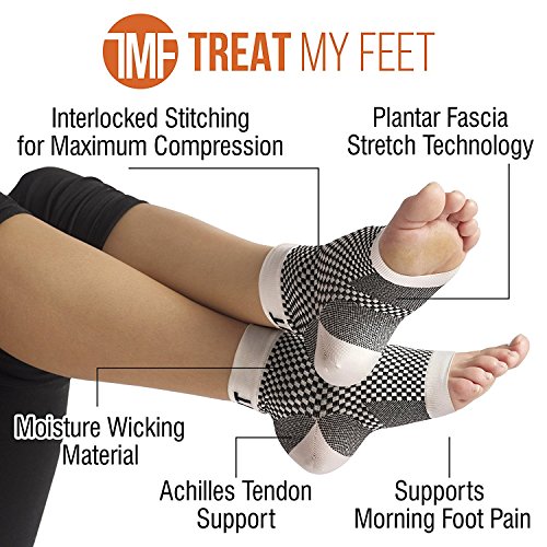 Plantar Fasciitis Compression Socks by Treat My Feet â€“ Relief from Foot Pain, Swelling & Edema â€“ Improves Blood Circulation, Achilles Heel & Arch Support â€“ FDA Registered Ankle Sock (Large - 3 Pack)