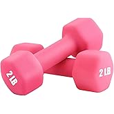 Portzon Weights Dumbbells 10 Colors Options Compatible with Set of 2 Neoprene Dumbbells Set,1-15 LB, Anti-Slip, Anti-roll, He