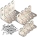 WXJ13 3 Sizes Corner Brackets Right Angle Brackets L Bracket Heavy Duty with Screws, 12 Sets (Each Size 4 Sets)