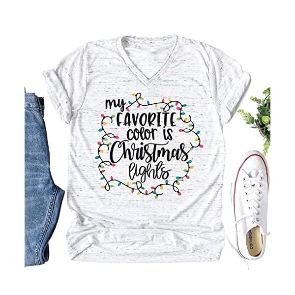 Christmas Lights Shirt My Favorite Color is Christmas Lights Shirt Women Xmas Tee Top Christmas Family Shirt