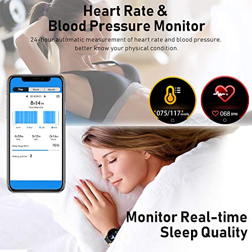 Smart Watch for Android iOS Phone, WELTEAYO Activity Fitness Tracker Watches Smartwatch with IP67Waterproof Notification SMS Heart Rate, Sleep Monitor Compatible for Men Women - Thumbnail 2