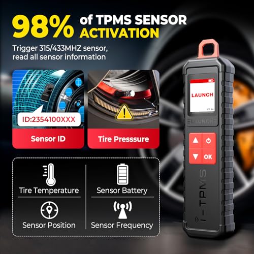 LAUNCH X-431 i-TPMS TPMS Tire Pressure Detector Relearning Tool, Activation/Relearning/Programming Sensors, Works w/ X431 Scanners/APP (Can be used alone)