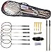 Python Ultimate Badminton Starter Set (Kit)(+2 Bonus Racquets/6 Total, Net & Poles)