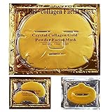 24K Gold Gel Collagen Facial Masks, 5 Packs Face Masks + 5 Pairs Gel Collagen Eye Masks+5 Pairs Lip Care Gel Masks Set for Anti-Aging & Moisturizing, Reduces Dark Circles, Nourishing Lips