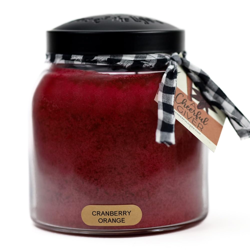 A Cheerful Giver - Cranberry Orange - 34oz Papa Scented Candle Jar - Keepers of the Light - 155 Hours of Burn Time, Candles Gifts for Women