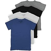 BROOKLYN VERTICAL Boys 4-Pack Short Sleeve Solid Color T-Shirts | Cotton Crew Neck Tagless Tees
