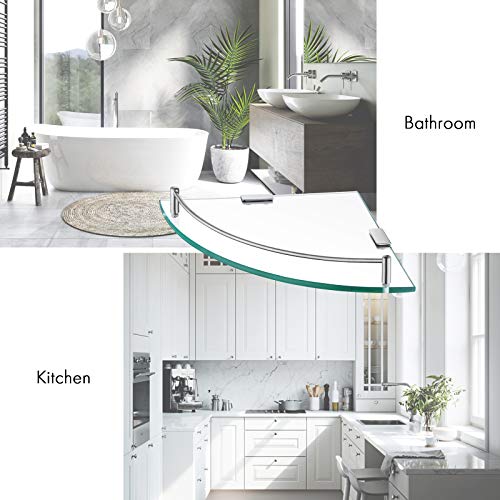 KES Glass Corner Shelf for Bathroom Corner Shower Shelf Tempered Glass ...