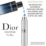 Scentractive 8ml Perfume Atomizer Refilled With Your Favorite Fragrance as a Complimentary Gift (Sauvage Cologne/EDT For Men)