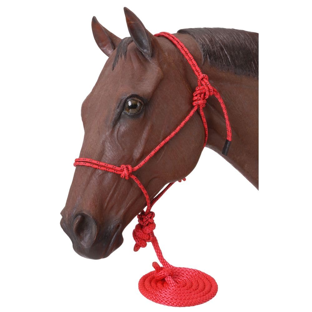 Tough 1 Poly Rope Tied Halter with Lead, Red