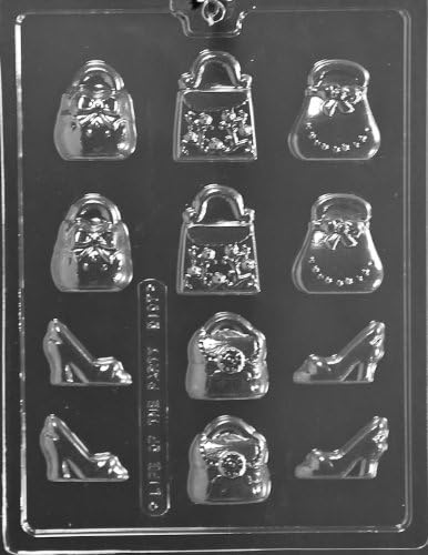 Small Purses and Shoes Chocolate Mold - D107 - Includes Melting & Chocolate Molding Instructions