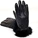 Alpine Swiss Womens Leather Dressy Gloves Faux Fur Trim Cuff Thermal Lining Black 2XL