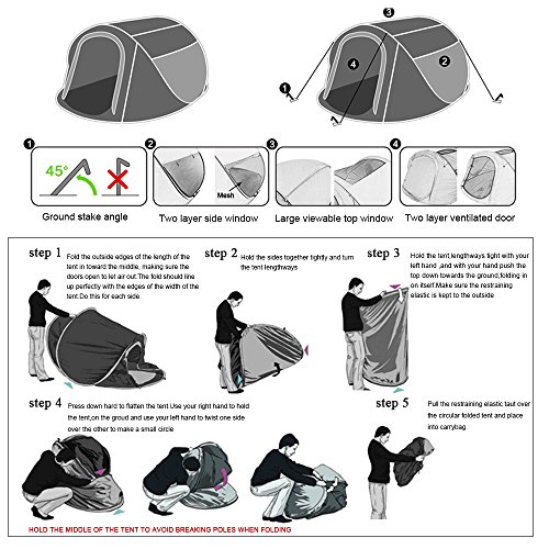 image for Pop Up Tent by DEVAISE-Automatic and Instant Setup-Waterproof and Anti