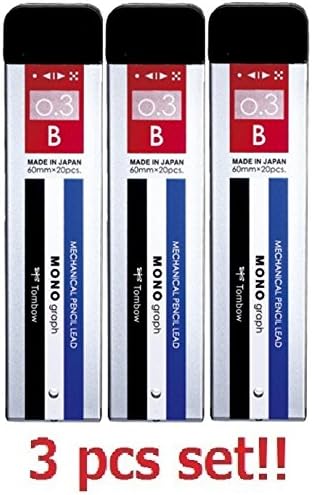 [3 pcs set!!]Tombow mechanical pencil lead Monograph 0.3 B R3-MGB01 from Japan