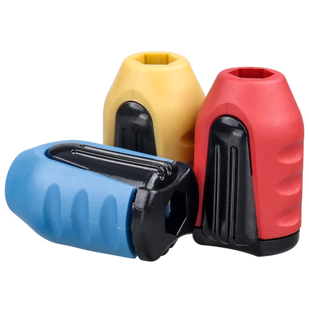 Mesee 3Pcs Removable Screwdriver Bit Magnetizer Ring Plastic Magnetic Screw Catcher Holder Strong Driver Bits Magnet Rings for 1/4 Inch Shank Screwdriver Bits