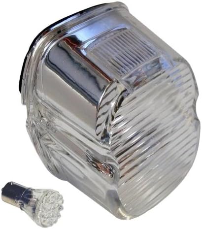Clear Laydown Taillight Lens with Red L.E.D Bulb for Harley 1999 Thru Early 2003 Big Twins &amp; Sportster Models