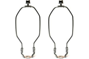 I Like That Lamp Complete Lamp Harp Set (2 Pack) - Silver 10" Harp (Suitable for 11" to 12" Lampshade) - Includes Harp, Saddle Holder Base and Finial - Harp Lamp Converter For Table and Floor Lamps