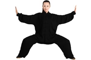 ZooBoo Unisex Mens Chinese Traditional Cotton Tai Chi Uniform Kung Fu Clothing