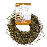 6 Feet of Dried Grapevine Twig Garland with Mossy Accents Throughout for Home Decor, Crafting and Embellishing