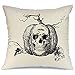 AENEY Wicked Halloween Skull Pumpkin Throw Pillow Cover 18 x 18 for Couch Wicked Vintage Fall Decorations Farmhouse Home Decor Autumn Black Decorative Pillowcase Cotton Linen Square Cushion Case
