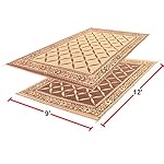 RV Camping Mats - 9'x 12' Outdoor Patio Mat - Reversible RV Mat - Carrying Strap