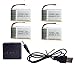 UUMART 3.7v 600mah 25c Lipo Battery(4pcs) with 4 in 1 X4 Battery Charger for Syma X5 X5c Parts