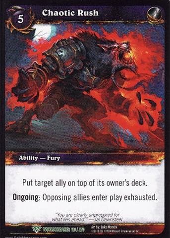 Amazon Com World Of Warcraft Tcg Chaotic Rush Wb 113 Worldbreaker Toys Games